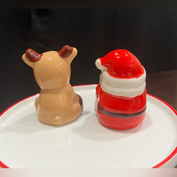 Christmas Santa and Reindeer Salt and Pepper Shakers - Picture 2 of 2